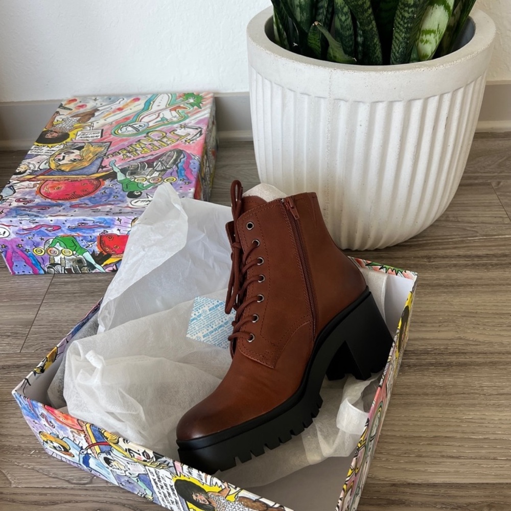 NEW! Jeffrey Campbell - ANEMONE-LU - Brown Size: 10 - Lace Up Boot